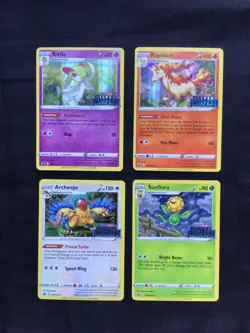 Pokemon Cards: Silver Tempest 4 Card Prerelease Lot - Image 1