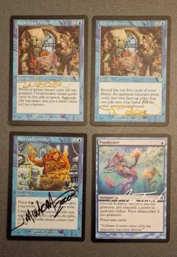 MTG 2x FACT OR FICTION ENG/ita + FRANTIC SEARCH ita + PONDER ita ALL SIGNED!!! - Image 1