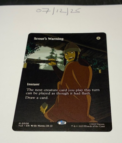 Magic the Gathering MTG Scout's Warning x1 Borderless Card NM/M Avatar - Image 1