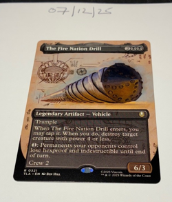 Magic the Gathering MTG The Fire Nation Drill x1 Rare Borderless Card NM/M - Image 1