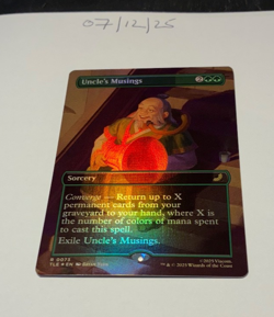Magic the Gathering MTG Uncle's Musings x1 Rare Borderless FOIL Card NM/M - Image 1