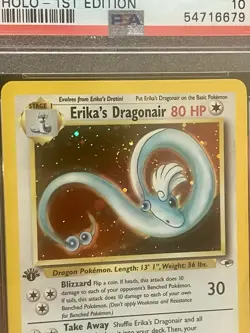Pokemon 1st Edition Erika’s Dragonair, Gym Heroes - PSA 10, *w/ SWIRL* ?? - Image 3