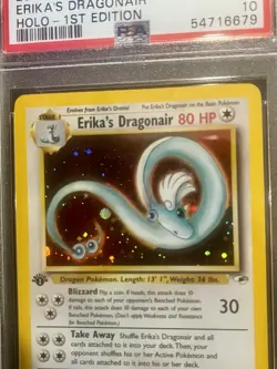 Pokemon 1st Edition Erika’s Dragonair, Gym Heroes - PSA 10, *w/ SWIRL* ?? - Image 5