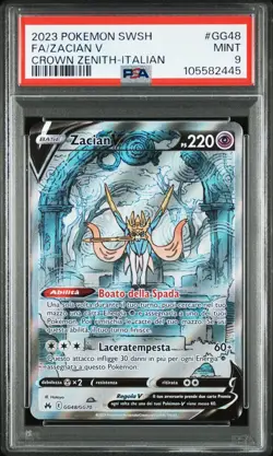 Pokemon PSA 9 Zacian V #GG48 Full Art Zenit Regale 2023 Italiano - Image 2