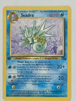 Pokemon Fossil Seadra 42/62 - 1st Edition Non-Holo - WOTC 1999 - NEVER PLAYED - Image 1