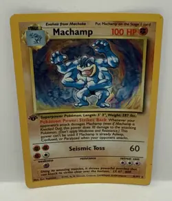 Pokemon TCG Machamp Base Set 8/102 Holo 1st Edition Holo Rare - Image 1
