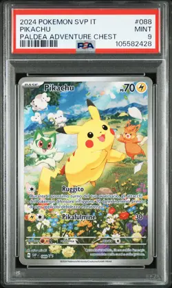 Pokemon PSA 9 Pikachu #088 SVP IT Paldea Adventure Chest Promo 2024 Italiano - Image 2