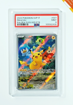 Pokemon PSA 9 Pikachu #027 SVP IT Paldea Evolved ETB Promo 2023 Italiano - Image 1