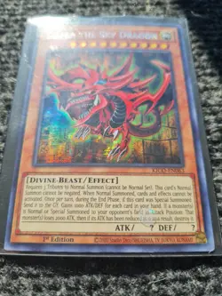 Yu-Gi-Oh! ***SECRET*** Pharoah Rare Slifer the Sky Dragon KICO-EN063 1st Edition - Image 1