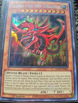 Yu-Gi-Oh! ***SECRET*** Pharoah Rare Slifer the Sky Dragon KICO-EN063 1st Edition - Image 2