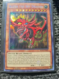 Yu-Gi-Oh! ***SECRET*** Pharoah Rare Slifer the Sky Dragon KICO-EN063 1st Edition - Image 3