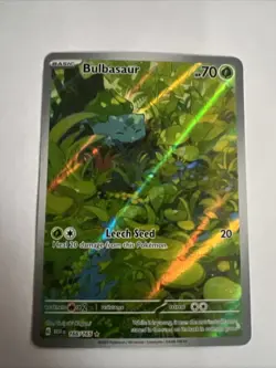 Pokemon TCG Bulbasaur Scarlet & Violet 151 Holo Illustration Rare Card 166/165 - Image 2
