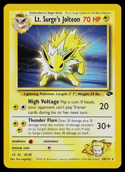 Pokemon Card - Lt. Surge's Jolteon Gym Challenge 28/132 Rare Non Holo - Image 1