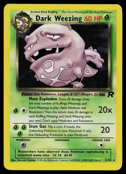 Pokemon Card - Dark Weezing Team Rocket 31/82 Rare - Image 1