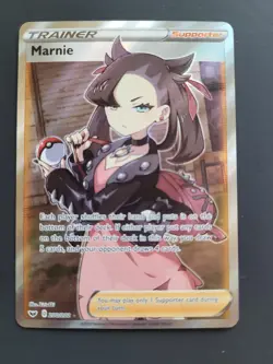 Pokemon Marnie Full Art Holo Ultra Rare Card 200/202 Sword & Shield Base Set - Image 1