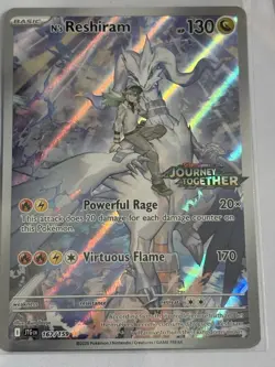 Pokemon TCG N's Reshiram Stamped Promo Holo Card 167/159 SV09 Journey Together - Image 1