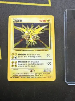 Pokemon Card Zapdos 16/102 Rare Holo Base Set 082 💎LP💎 - Image 2