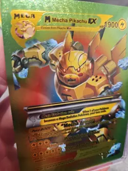 Mecha Pikachu EX Rainbow Foil Fan Art Premium Collector Pokemon Card - Image 3