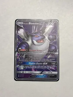 New Black Metal Fan Art Card Collection Toon Shadow Blastoise GX 49/100 220HP - Image 1