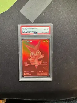 Pokemon 2025 Black and White Rare Card #171 Victini PSA 8 - Image 1