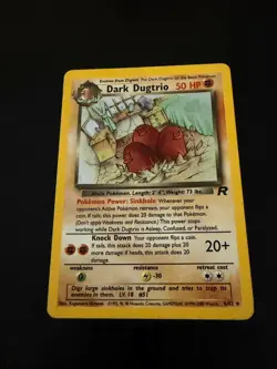 Dark Dugtrio Pokemon Card 6/82 Team Rocket Holo LP - Image 1