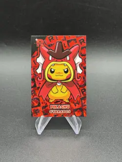 Poncho Pikachu Shiny Gyarados Red Holo Pokemon Card Database Team Rocket Peru - Image 1