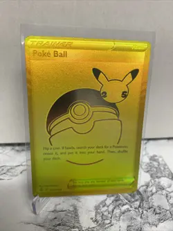 Pokemon Celebrations Poke Ball Gold Ultra Premium Card SWSH146 - Image 1