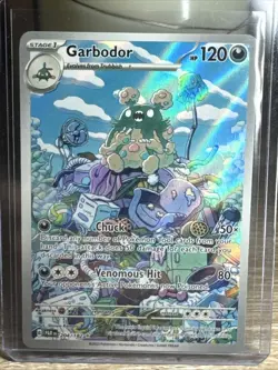 NM Pokemon TCG Garbodor 204/182 Holo Illustration Rare Card, Paradox Rift - Image 1