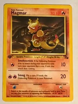 Pokemon Fossil Magmar 39/62 1st Edition TCG - WotC 1999 - Non-Holo NM Card - Image 1