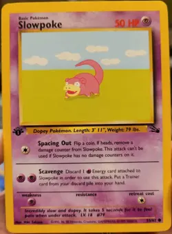 Pokemon Card Slowpoke 55/62 Fossil 1ST EDITION - LP Condition - Image 1