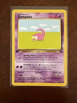 SLOWPOKE - 55/62 - 1st Edition Fossil - Pokemon Card - NM - Image 1