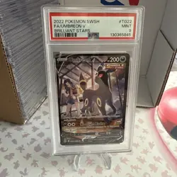 2022 Umbreon V #TG22 Brilliant Stars PSA 9 Pokemon Card - Image 1
