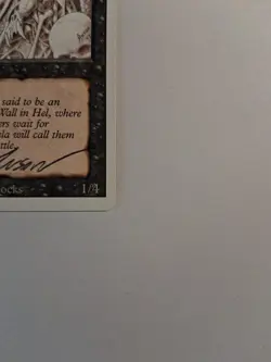 MTG - 4th Edition - Revised - Wall of Bone - Uncommon Autograph - Image 3