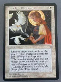 Swords to Plowshares MTG Ice Age-Never Played NM-Vintage Magic the Gathering - Image 1