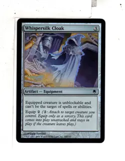 MTG SkeenAB Whispersilk Cloak FOIL from Darksteel. NM. - Image 1