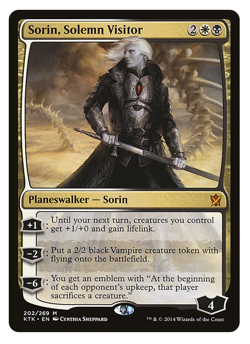 MTG - Sorin, Solemn Visitor & Emblem & Tokens - Khans of Tarkir (KTK) - LP - Image 2