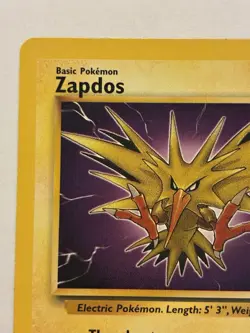 Pokemon TCG Basic Zapdos 30/62 Non Holo Rare Fossil Set LP - Image 2