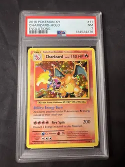 2016 POKEMON XY EVOLUTIONS 11/108 CHARIZARD HOLO PSA 7 - Image 1