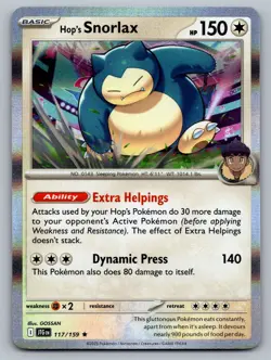 Pokemon TCG SV09: Journey Together Hop's Snorlax 117/159 Holo - Image 1