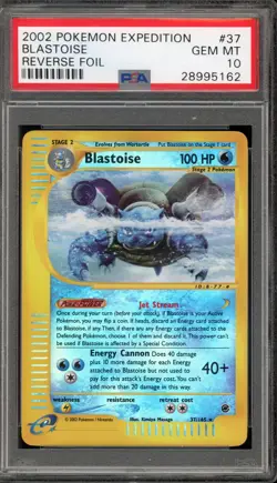Pokemon Blastoise Expedition Reverse Holo Rare #37 PSA 10 Gem Mint - Image 1