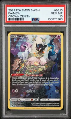 Pokemon Sword & Shield Full Art Mew GG10/GG70 Crown Zenith PSA 10 - Image 1