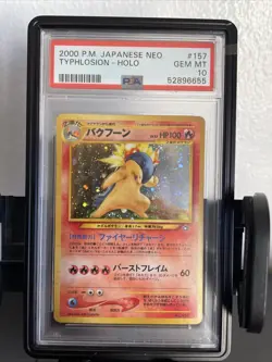 Pokemon Typhlosion TCG Neo Japanese Premium File #157 Holo Rare Vintage PSA 10 - Image 1