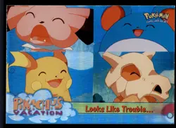 Looks Like Trouble. 44 TOPPS Pikachu's Vacation Blue Logo LIGHTLY PLAYED HOLO!!! - Image 1