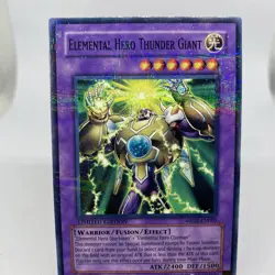 Yugioh Elemental Hero Thunder Giant MF01-EN001 Parallel Rare Near Mint - Image 2