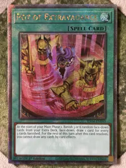 YuGiOh POT OF EXTRAVAGANCE (Alt Art) Quarter Century Secret Rare RA04-EN093 - Image 2