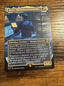 MTG Magic The Gathering Henry Wu InGen Geneticist Borderless Rare Great card! - Image 1