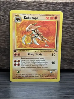 Kabutops 24/62 1st Edition Fossil Regular Vintage Pokemon Card Rare LP - Image 1