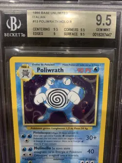 Carta Card Pokemon Poliwrath Set Base Unlimited Ita BGS 9,5 Gem Mint 13/102 - Image 3
