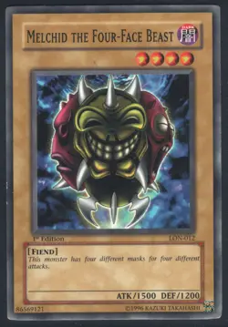Melchid the Four-Face Beast LON-012 1st Edition Yu-Gi-Oh! Card With Freebies - Image 1