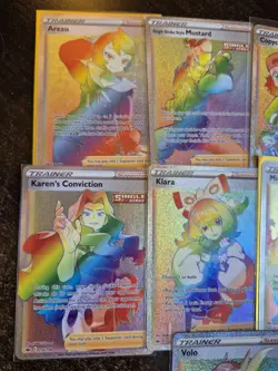 Pokemon Rainbow Rare Holo Full Art Trainers Card Lot Tcg - Image 2
